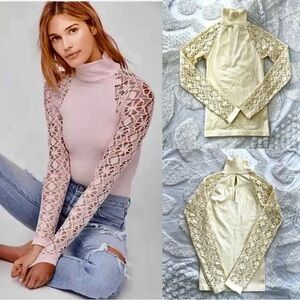 Free People Rib And Lace Top